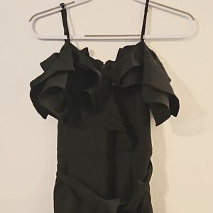Chapter Black Ruffle Jumpsuit Size Medium